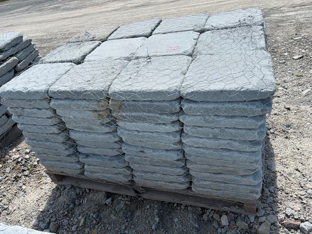 Lot 10: 3 pallets 12"x12"x2" Tumbled Bluestone Pavers